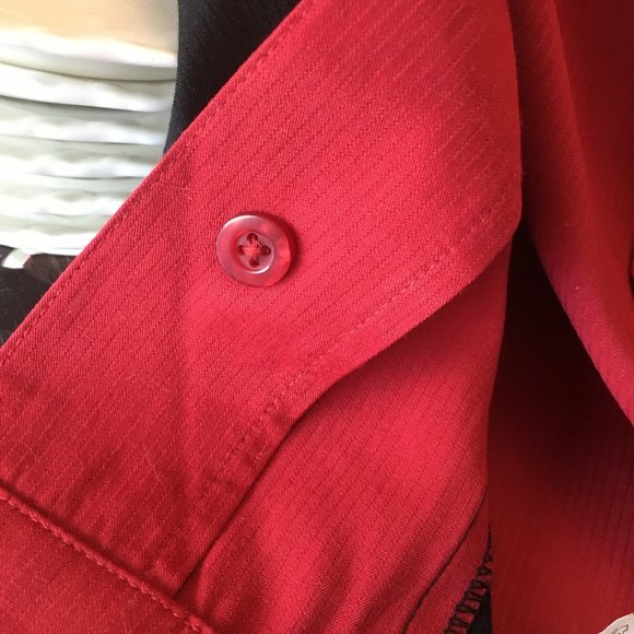 SOBRINO Red & Black Double Martini & Pineapple Panel Bowling Shirt - Picture 11 of 11